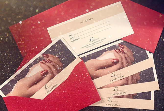 Creation levier marketing : la carte cadeau pour cliente en onglerie à Paris