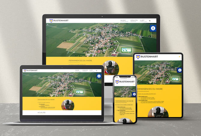 Nouveau site internet de la mairie de Rustenhart, petite commune proche Colmar - Mulhouse en Alsace