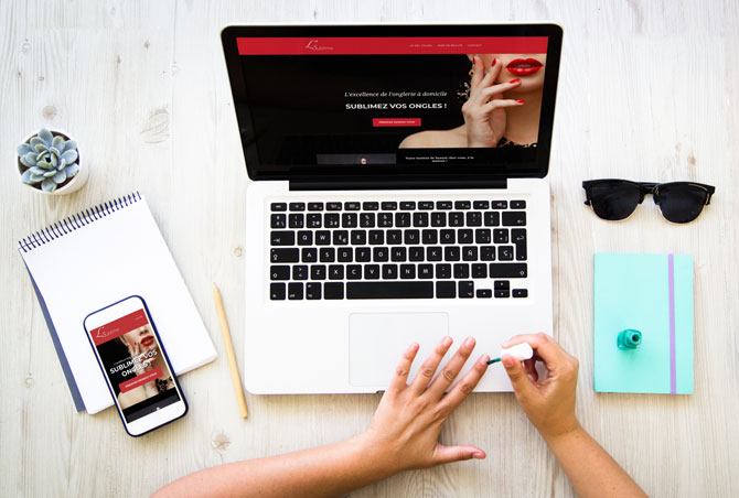 Création site internet L'Sublime - onglerie à domicile à Paris 75